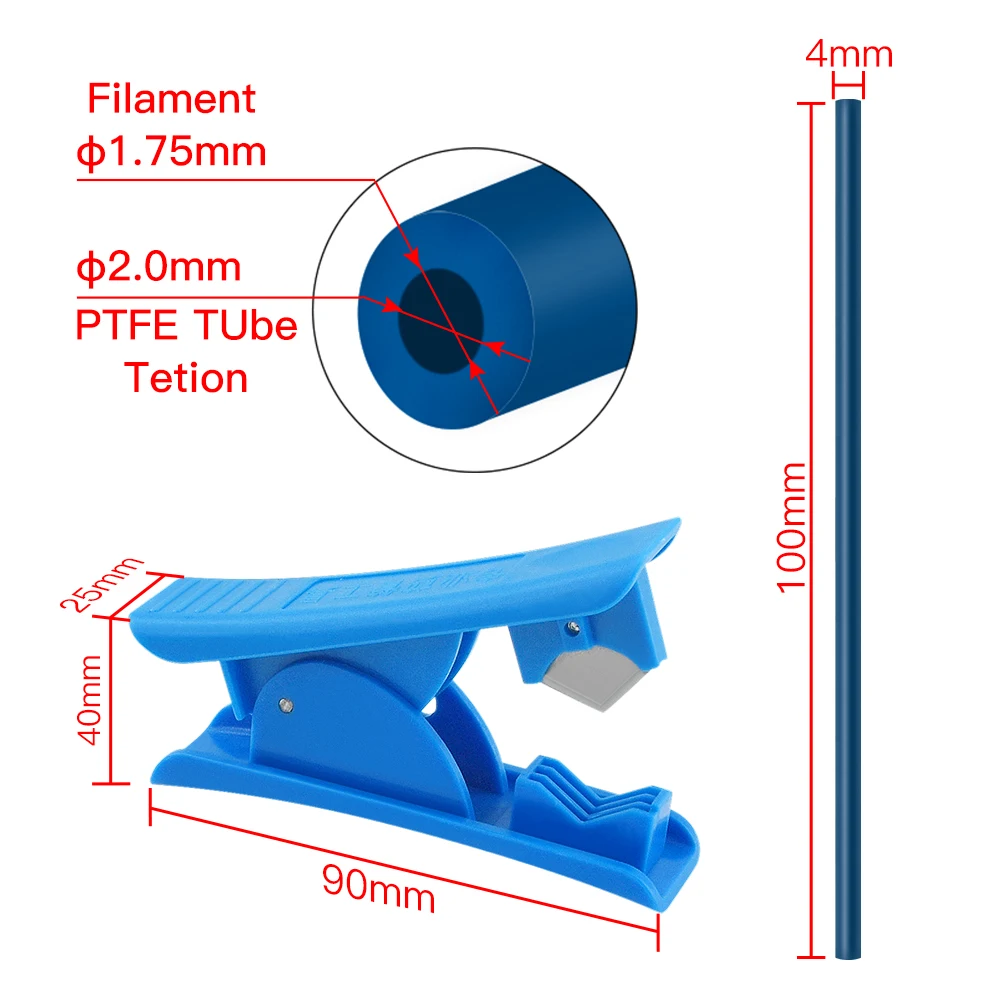 Mežāzis Sākotnējā Bowden PTFE Caurulītes Zila 1m 1,75 mm Pavedienu Sovol Premium Jaunu PTFE Caurules 3D Printera Daļas Attēls 4