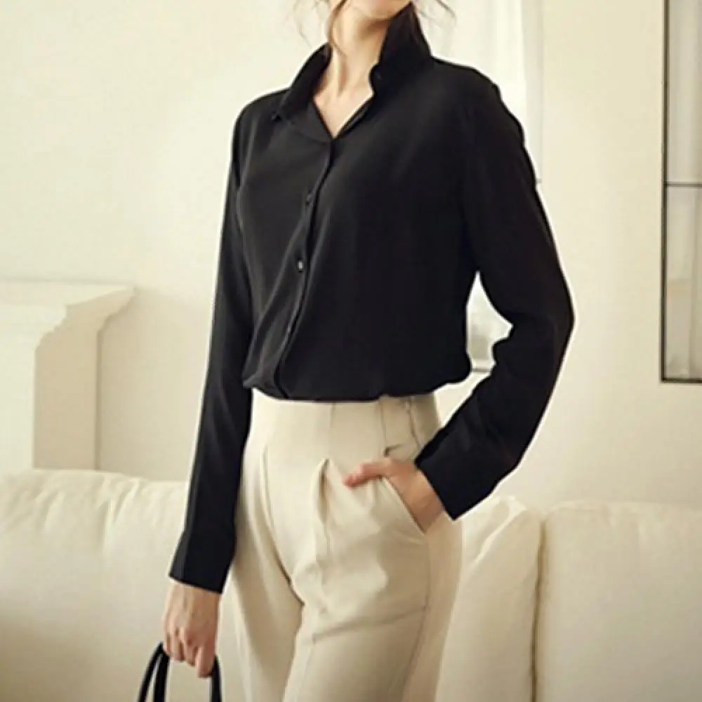 Sieviešu Modes Darbu Valkā Elegants Oficiālu Biroja Blūze Plus Lieluma Top Slim Krekls Attēls 4