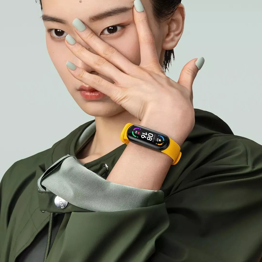 Xiaomi Sākotnējā Mi Grupa 6 Siksna, Rozā, Violeta Ziloņkaula Olīvu Krāsu TPU Aproce Saderīgs ar Mi Smart Joslā 6 NFC Attēls 5
