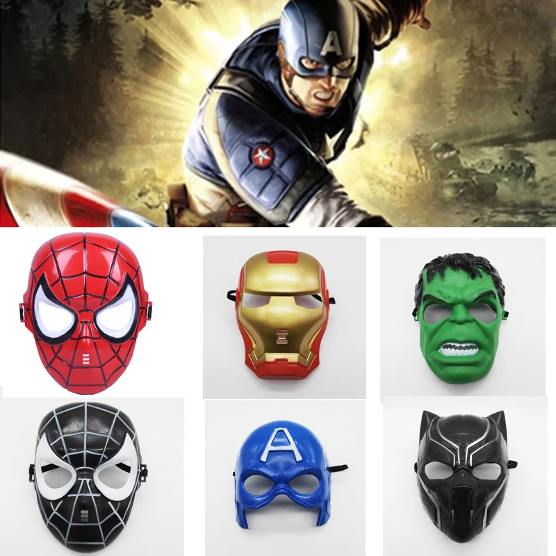 Brīnums Zirnekļcilvēka Dzelzs vīrs Pontons Captain America cos kostīmu PVC rīcības rotaļlietas attēls Modelis Rotaļlietas bērniem dzimšanas dienas ballīti cepures dāvanas Attēls 1