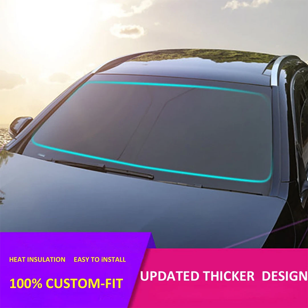 Pielāgot Automašīnas Vējstikla Saulessargs Vējstikla Toņos Luksusa Loga Custom-fit Auto Vējstiklu Saulessargs par Tesla Model 3/X/Y Attēls 1