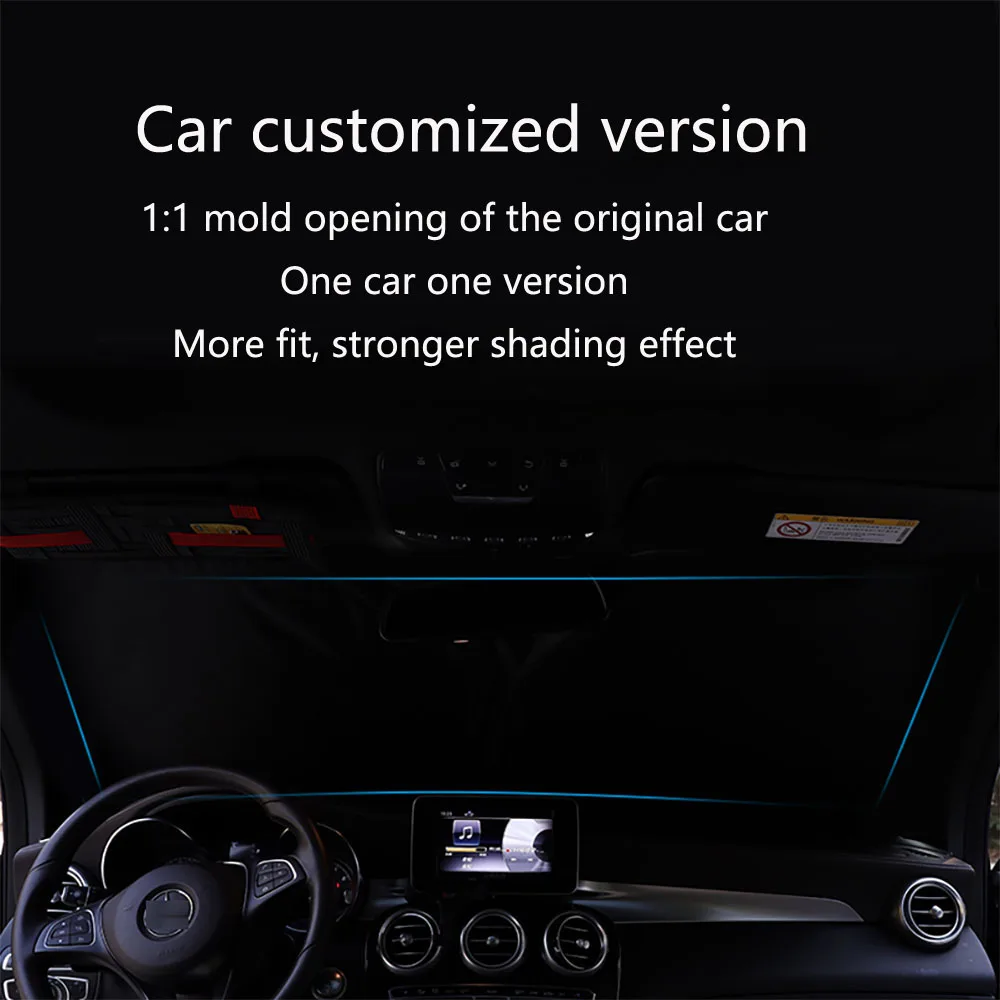 Pielāgot Automašīnas Vējstikla Saulessargs Vējstikla Toņos Luksusa Loga Custom-fit Auto Vējstiklu Saulessargs par Tesla Model 3/X/Y Attēls 4
