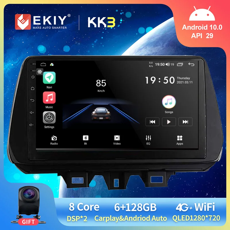 EKIY QLED 1280*720P Auto Radio Android 10.0 Par Hyundai TUCSON 2019-2021 Stereo Multimediju GPS Navi Audio Video Carplay Spēlētājs Attēls 1