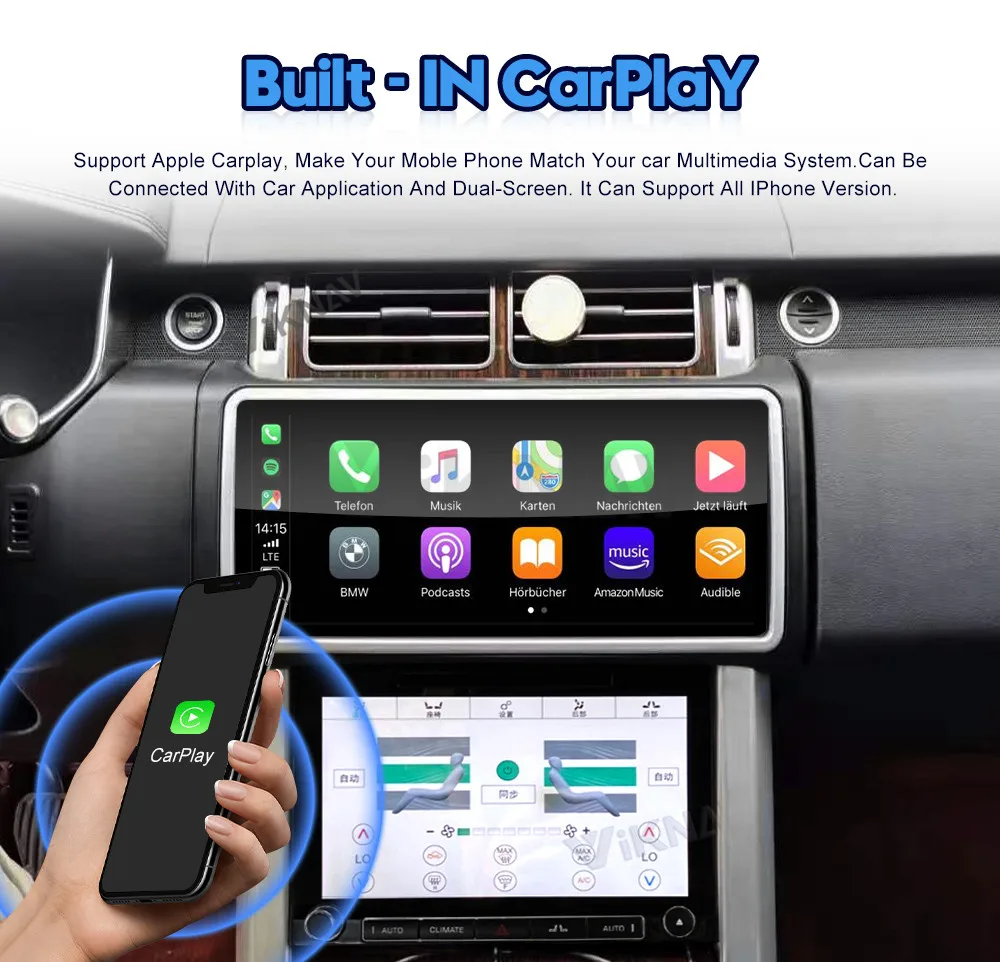 12.3 collu Android auto radio ar ekrāna Range Rover vogue L405 2013. - 2017. gadam touch screen GPS Navigācijas spēlētājs carplay stereo Attēls 1