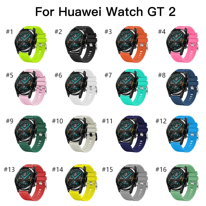 Par huawei skatīties gt 2 46mm siksniņa silikona watchband sporta nomaiņa delnas siksniņu, lai Huawei skatīties GT/ gt 2e aproce band Attēls 5