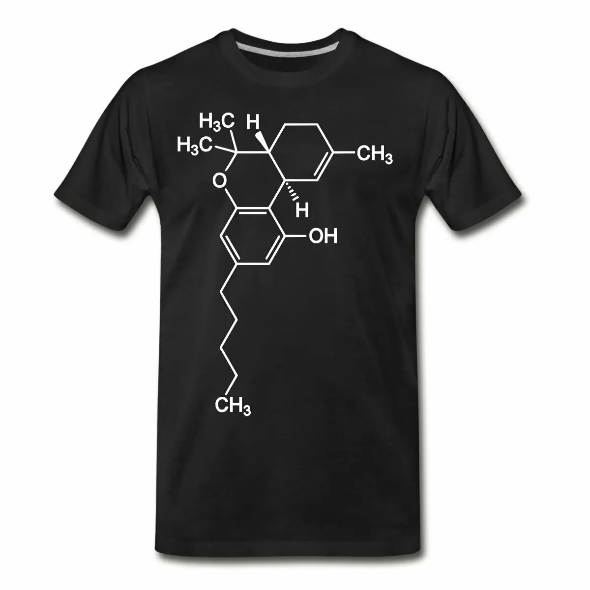 Tetrahidrokanabinola THC Molekulas Ķīmija Vīriešu Premium T-Krekls Attēls 1