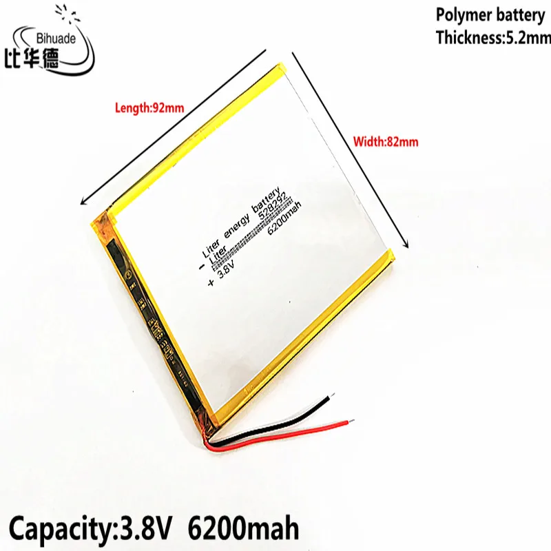 Litru enerģijas akumulators, Labas Qulity 3.8 V,6200mAH 528292 Polimēra litija jonu / Litija jonu akumulators tablet pc BANKA,GPS,mp3,mp4 Attēls 3
