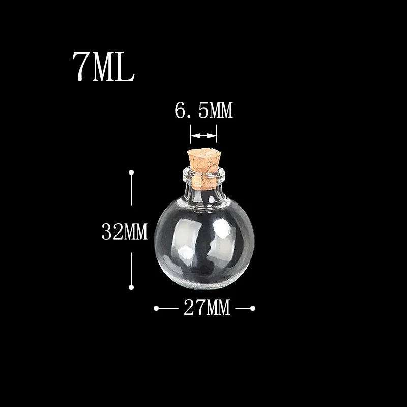 Mini Stikla Korķis Pudelē, Kuloni, Krelles Ziemassvētku Dāvanas Burkas Smaržu Pudelītes Modes Rotaslietas 100gab Attēls 5