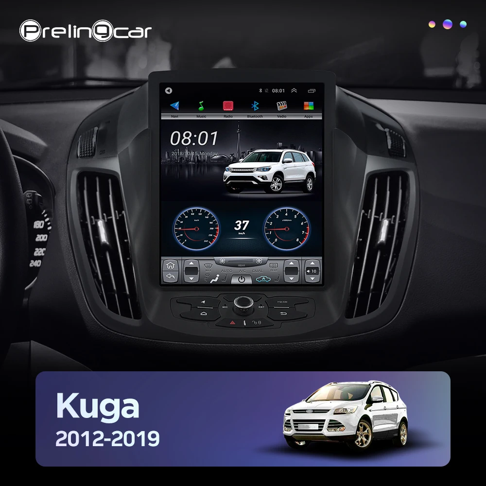 Automašīnas Radio Multimediju Navigatio Video Atskaņotājs Ford Kugas 2012-2019 Tesla stila Vertikāla Ekrāna Stereo Nē 2 din Android 9.1 Attēls 2
