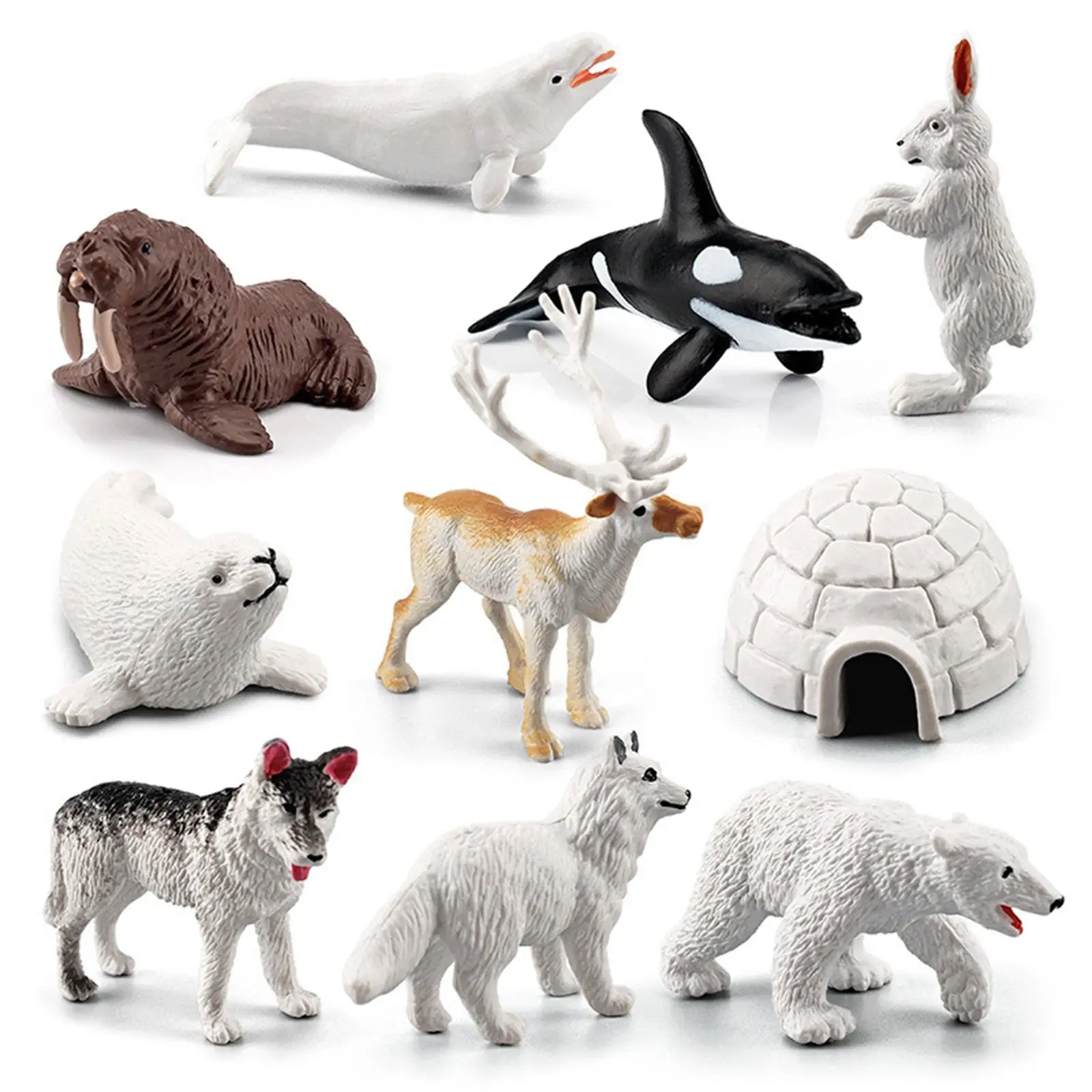 10x Spilgti Arktikas Dzīvnieku Modeļa Displeja Aksesuārus Mini Figūriņas Modeļi Rotaļlietas Jauno Gadu Dzimšanas dienā, Ziemassvētku Puse Attēls 2