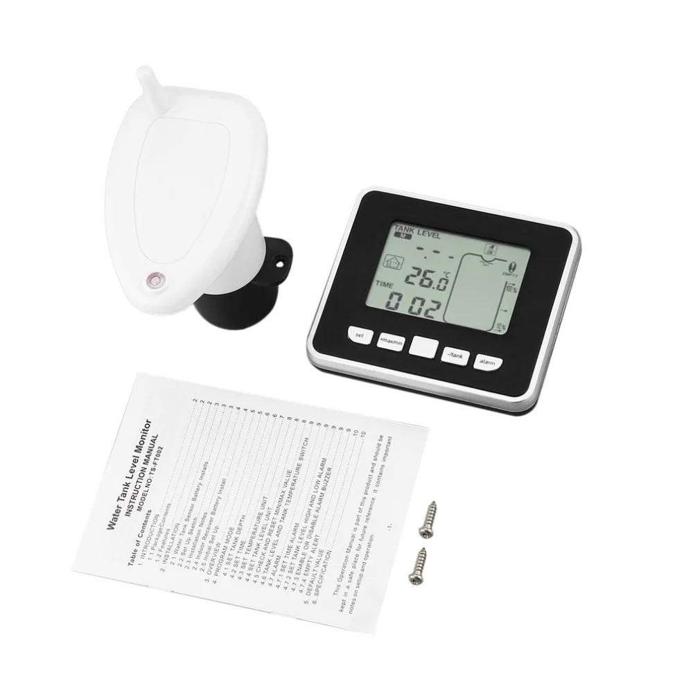 Ultraskaņas Tvertne Ūdens Līmeņa Indikators Metru Iekštelpu Āra Ūdens Sensora Mērīšanas Kontūru LCD 0-15m Mērīšanas Instrumenti Monitora Attēls 4