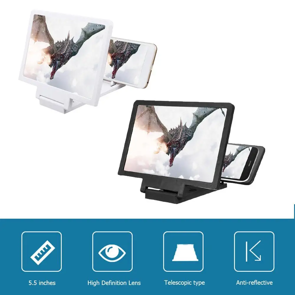 3D Mobilā Tālruņa Ekrāna Lupa HD Video Pastiprinot Stāvēt Salokāms Displejs Pastiprinātājs Projektoru Darbvirsmas Tālruņa Turētājs Attēls 2
