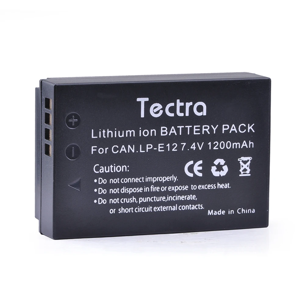 Tectra 1PC LP-E12 LP E12 7.4 V /1200mAh Li-ion Rezerves Kameru Baterijas Canon Rebel SL1, EOS M, EOS M2, EOS M10 M100 Attēls 2