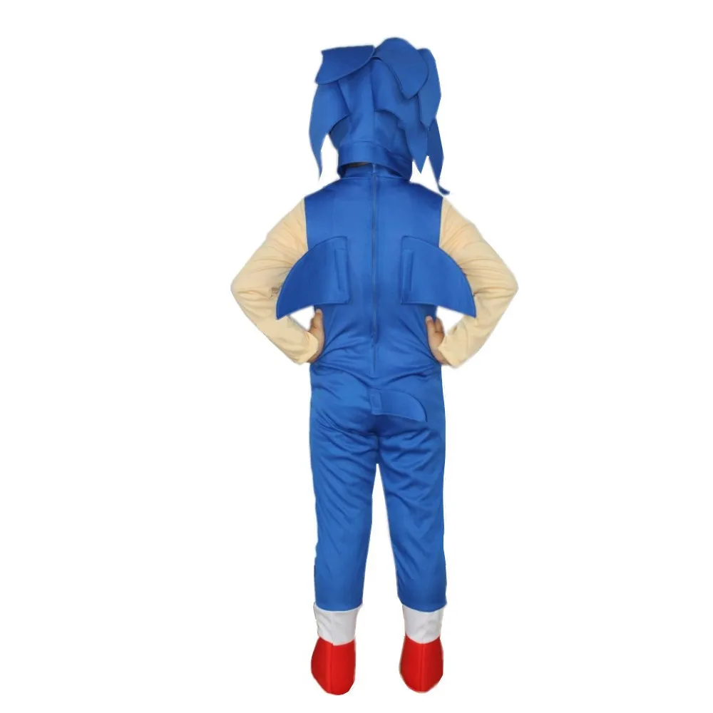 Karikatūra Zēni Cosplay Spēles Posmā Liecina, Kostīmu Onesie Jumpsuits Zils Ar Cepuri Apģērbu Zēns Cosplay Skatuves Tērpiem Attēls 3