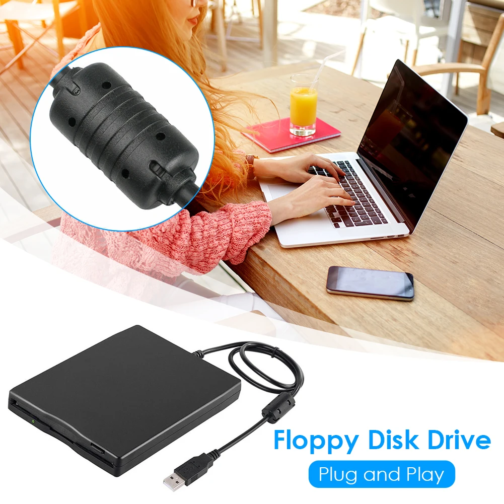 Portatīvo 3.5 collu USB Mobilo Floppy Disk Drive Plug-and-Play Savienojumu 1.44 MB Ārējo FDD Disketes Klēpjdatoru Notebook PC Attēls 4