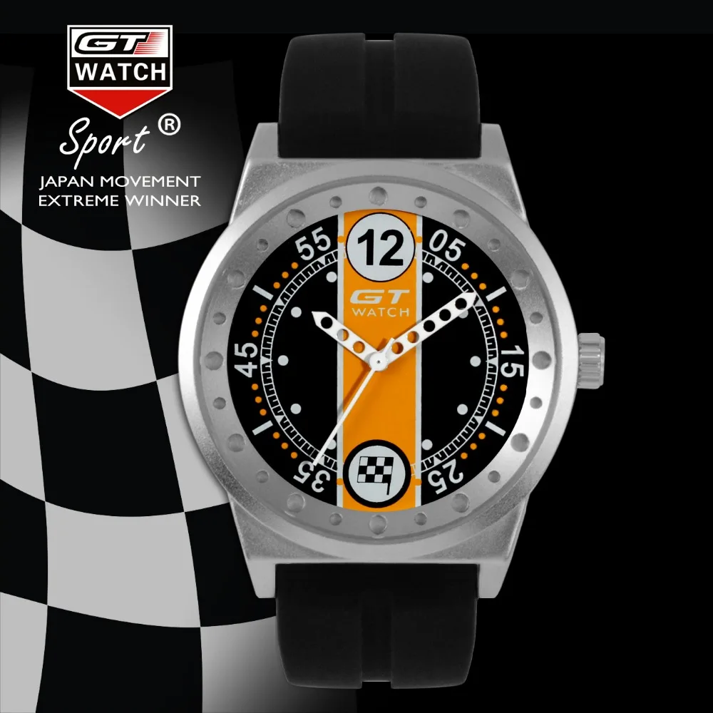 Vīriešu Modes Sporta Skatīties Luksusa Zīmolu GT Skatīties Silikona Siksniņa F1 Pulksteņi Gadījuma Kvarca rokas pulksteņi montre homme reloj hombre Attēls 1