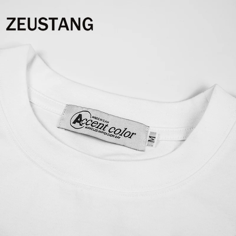 Zeustang Vīriešu Modes Harajuku T Krekls Streetwear Vēstuli Izdrukāt Tshirts O Kakla Pavasara Vasaras Hip Hop Īsām Piedurknēm Tees Augšu Attēls 5