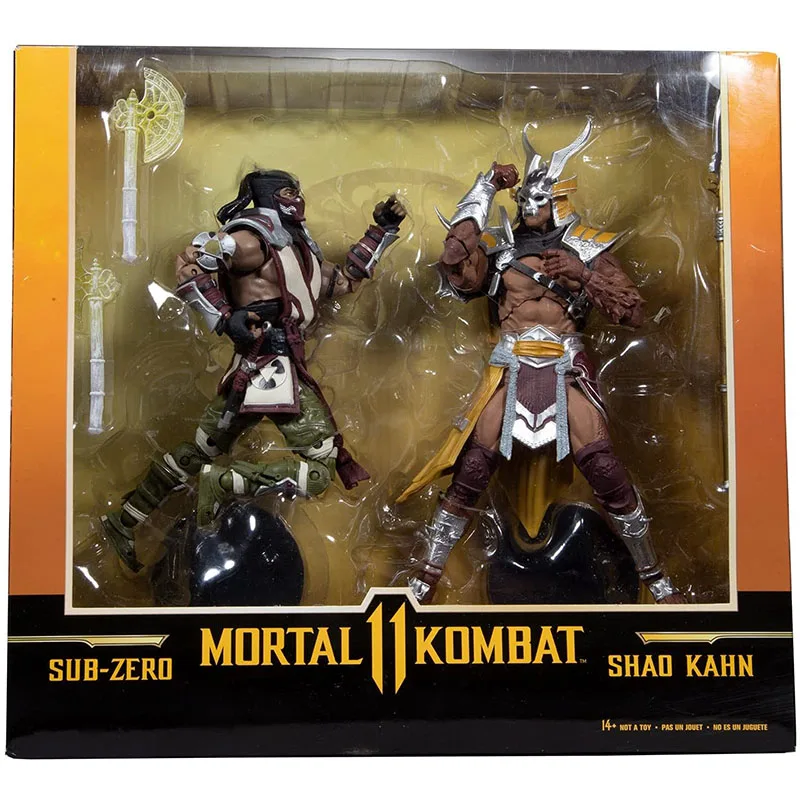 Sākotnējā Mcfarlane Rotaļlietas 7 Collu Rīcības Attēls Sub Zero Vs. Shao Khan Mortal Kombat 11 Rīcības Attēls 2-Pack Collection Modelis Attēls 1