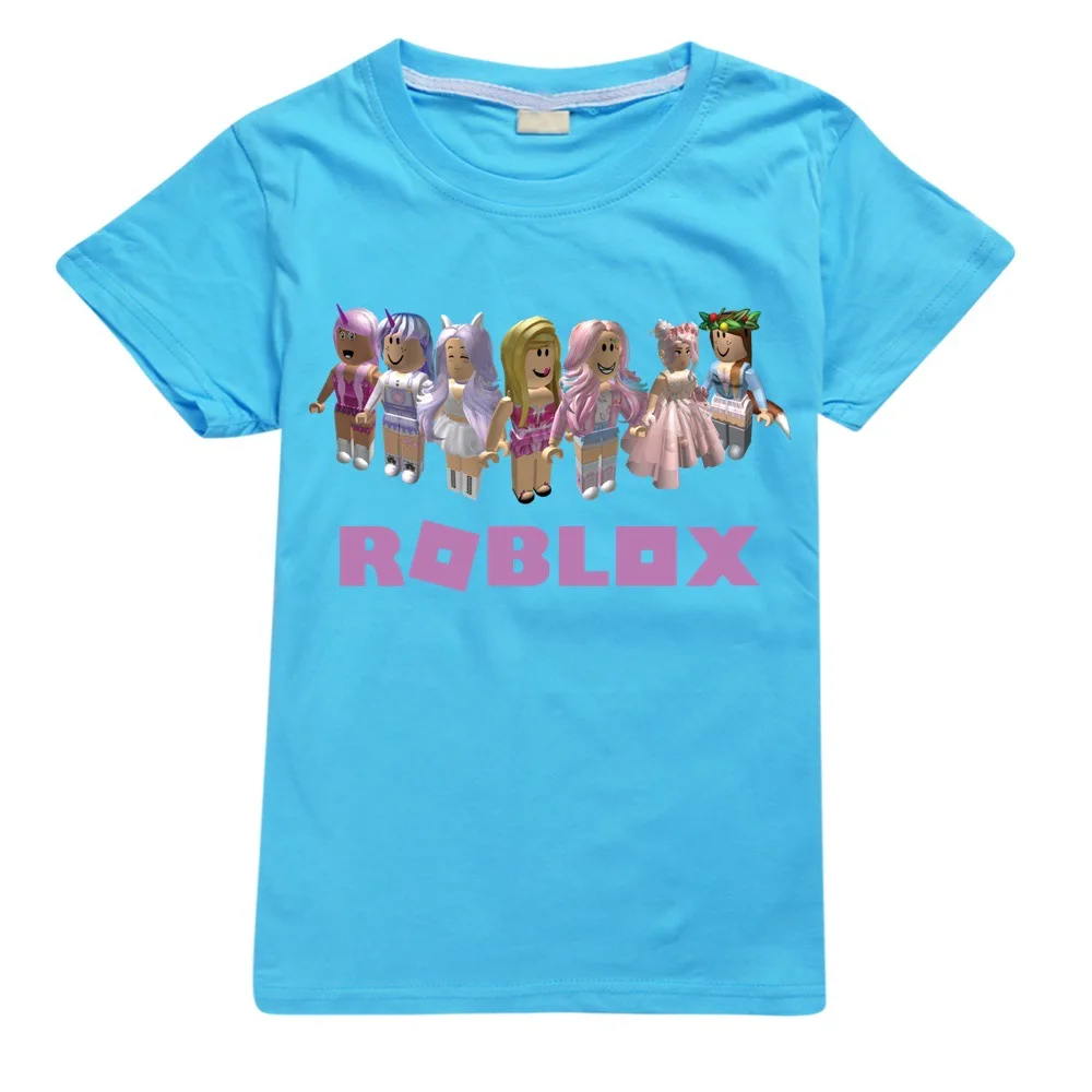 Bērniem Zēni Robloxing T-krekls Meitene Karikatūra Topi Cute Baby Kokvilnas t-veida, Vasaras Apģērbu Toddler Īsām Piedurknēm T Krekli, Bērnu Apģērbs Attēls 3