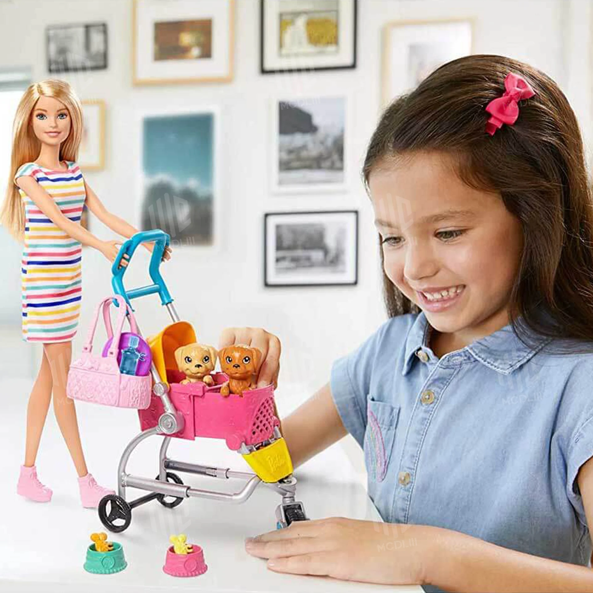 Sākotnējā Barbie Lelles Playset Blondu Lelli, Mājas Mēbeles, Rotaļlietas Meitenēm Maizes Šefpavārs un Vannas Piederumus, Rotaļlietas, Dāvanas Bērniem, Attēls 3