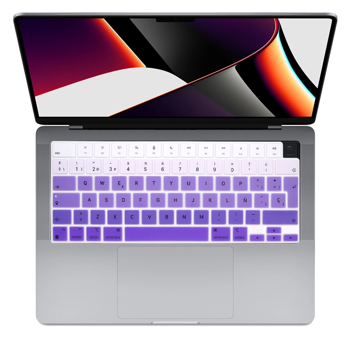Spāņu valodā/Čīle Klaviatūru, Ādas Vāks MacBook Pro14 2021. Gadam Atbrīvot A2442 M1 Čipu Pro16 M1 Max A2485 Tastatūras vāciņu, Silikona Krāsa Attēls 2