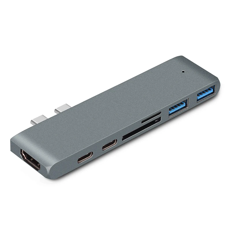 Divējāda tipa-c USB C MacBook pro Portatīvo datoru Dokstacijas HDMI TF SD karšu lasītāju CENTRMEZGLS dokstacija Atbalsta 4K 2018 mac gaisa Attēls 2
