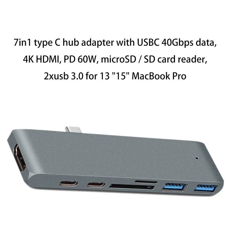 Divējāda tipa-c USB C MacBook pro Portatīvo datoru Dokstacijas HDMI TF SD karšu lasītāju CENTRMEZGLS dokstacija Atbalsta 4K 2018 mac gaisa Attēls 3