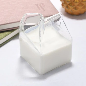 1 Gabals 300 Ml Pusi Pinte Piena Lodziņā Radošo Mini Creamer Stikla Krūze Piena Kausa Personības Pārredzamu Kausa Jaunas 1