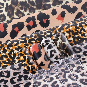 1 Rullis Leopards Drukāt Nagu Folija Pārsūtīt Slīdni, Uzlīmes Dzīvnieku Zvaigžņotām Līmi Nagu Wrap Decal 3D Apdare Padomus, Manikīrs CH730 1