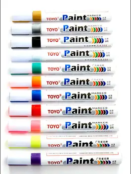 1pc ūdensizturīgu krāsu marķieri izturīga, balta pneimatisko marķieri marķieri, gumijas, auduma, metāla krāsas pastāvīga sejas krāsu marķieri pildspalvas