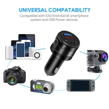 2.4. 1A Dual USB Auto Lādētājs Universāls 12V Automašīnas piepīpētāja Lādētājs Ligzdas Adapteris Priekš iPhone, Samsung Tālruni 1