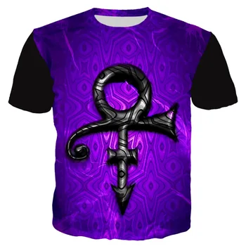 2019. gada Vasaras Mens Casual Tees Karstā Dziedātājs Prince T-krekls 3d Drukas Miglājs Vīriešiem/Sievietēm ar Īsām Piedurknēm O-veida kakla T krekls Unisex Topi 1