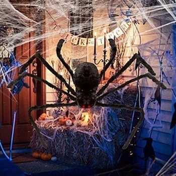 30cm/50cm/75cm/90cm/125cm/150cm/200cm Black Spider Halloween Dekorēšanai Haunted House Prop Iekštelpu Āra Milzu Dekori 1