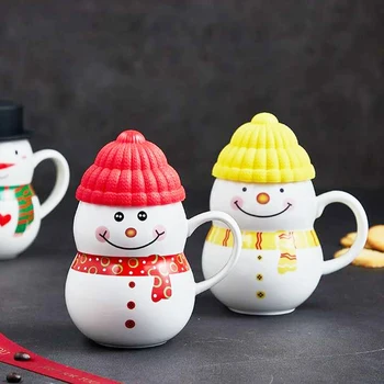 350ML Personalizētu Sniegavīrs Keramikas Krūze Ar Vāku Rudenī Izturīgs Ziemassvētku Kafijas Piena Kausa Dāvanas Ģimenes Pāriem Un Draugiem 1