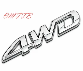 3D Metāla Chrome 4WD Emblēmas Nozīmīti Decal Auto Uzlīme SUV Aizmugures Bagāžnieka Off-road 