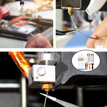 3D Printera Tīrīšanas Instrumentu Komplekts Maintening ar Pincetes 3D Drukas Uzgalis Reprap 1