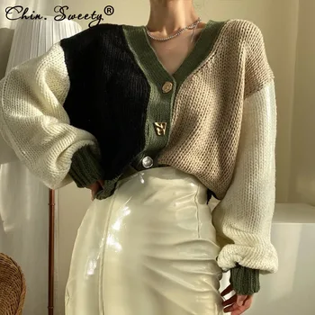 Sibybo sexy v-neck trikotāžas jaka sieviešu džemperis 2021. gada rudens zaļo džemperi ar garām piedurknēm vilkt femme streetwear gadījuma y2k topi pasūtīt | Jakas - www.avalux.lv 11