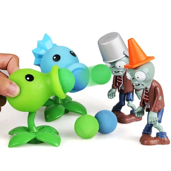 Anime Augu Vs Zombie Peashooter PVC Kawaii Rīcības Attēls Modelis Izglītības Dāvanas Fotografēšanas Rotaļlietas bērniem Fidget Atpūsties Rotaļlietas 1