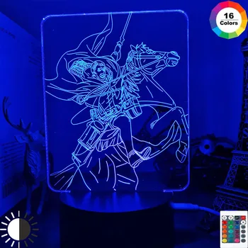 Anime Uzbrukumu Titan 3d Lampas Ervīns Smith Gaismas, Guļamistaba Dekorēšana Bērniem Dāvanu Uzbrukumu Titan LED Nakts Gaisma Ervīns Smits 1