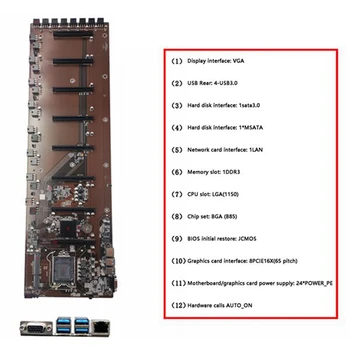 B250c btc miner mātesplati ar sata kabeli+switch kabeli 12xpcie, lai usb3.0 kartes slots lga1151 atbalsta ddr4 dimm operatīvā atmiņa pasūtīt | Datoru Sastāvdaļas - www.avalux.lv 11