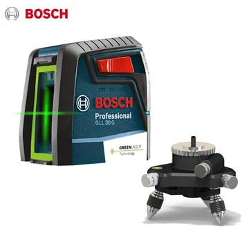 Bosch 2 Līnijas Lāzera Līmeņa Automātiskā Līmeņošana Zaļā Lāzera Staru Horizontāla un Vertikāla Cross-Līniju bloknots ar magnētu 1