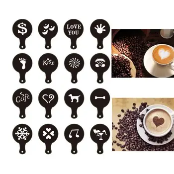 Cappuccino Pelējuma Iedomātā Putas Spray Kūka Trafaretu Pulverveida Cukura, Šokolādes, Kakao Halloween Ziemassvētki Modelis Kafijas Drukāšanas Modelis