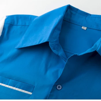 Cilvēks apģērbu rockabilly 50s 60s retro dizaina rock un roll, krekls, zils, balts ar īsām piedurknēm ropa camisa hemden chemise roupas izmēra 1
