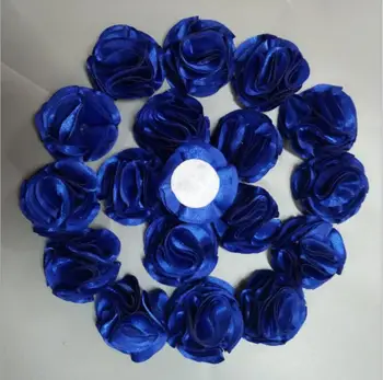 Diy 100gab/Maiss 3.5 cm Royal Blue Rose Ziedi Satīna Rožu Lente Ziedi DIY, Lai Padarītu Kāzu Pušķi, Ziedu AccessoriesViolet 1
