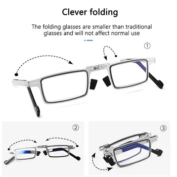 Elbru Anti Zili Stari, Lasīšanas Brilles Vīrieši Sievietes Datoru Zilā Gaisma Pretbloķēšanas Vecuma Tālredzība Locīšanas Brilles Mini Optisko Briļļu 1