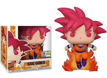 Funko pop Dragon Ball Super ZQ versija rokas, lai darīt anime modelis 827# SSG Super Saiyan Goku, sarkani mati 1