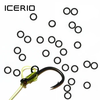 ICERIO 30pcs Karpu Zvejas Ierīču Platformu Gredzeni 2.0 mm 2,5 mm 3.1 mm 3.7 mm 4.4 mm Blowback Platformas Gredzens Kārtu Matt Black Termināļa Risināt 1