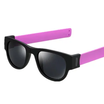 Iepļaukāt Rozā Saulesbrilles Sieviešu Slappable Rokassprādzi, Saules Brilles Vīriešiem Aproce Reizes Toņos Oculos Krāsains Modes Spogulis UV400 1