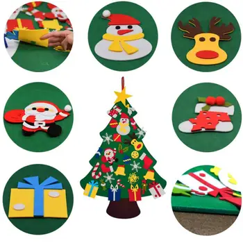Ir 2021. Bērniem DIY Jūtama Ziemassvētku Eglītes, Priecīgus, Ziemassvētku Rotājumi, Jaunā Gada Mājas Ziemassvētku Rotājumi Noel Navidad Xmas Dāvanas 1