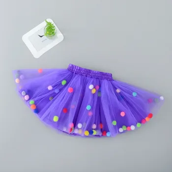 Ir 2021. Vasaras Bērnu MultilayerTutu Svārki Krāsains Pom Pom Princese Mini Kleita Bērnu Apģērbu Pettiskirt Meitene Drēbes sk19022 1